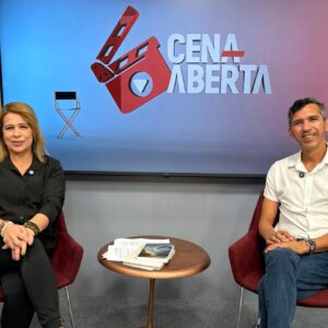 Alexandra Teodoro recebe o ator Rubens Santos no Cena Aberta, da Tv Alepi